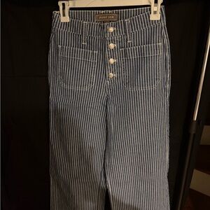 Point Sur Blue Striped Cropped Denim